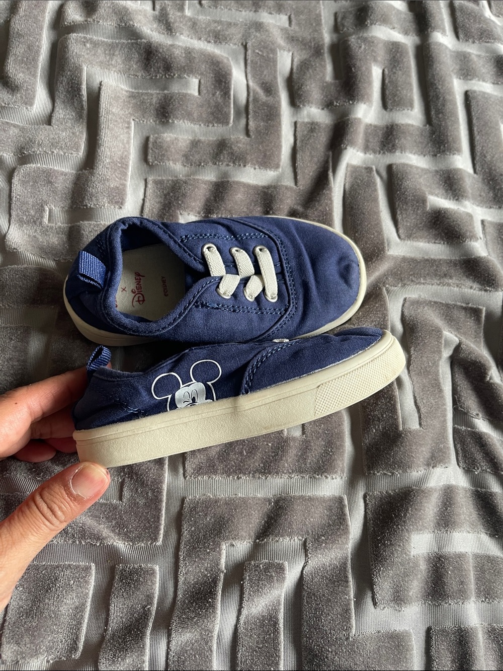 Disney Navy Blue Kids Sneakers with White Sole and Mickey Accent